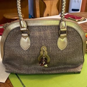 Cute fabric and leather bag
